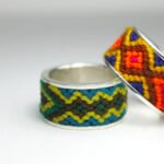 Anillos artesanal de plata Wayuu  en varios colores Zoken